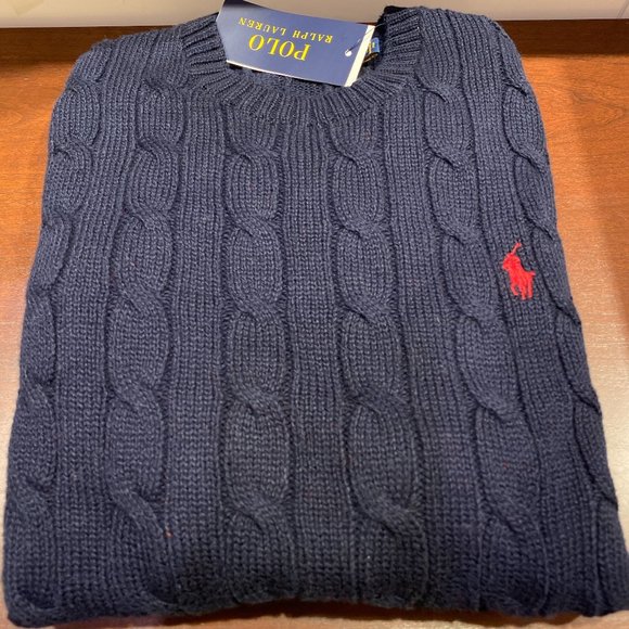 Polo Ralph Lauren Cable Knit Sweater Navy